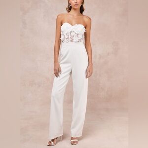 Lulu’s 3D floral strapless jumpsuit